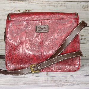 SOLD - Relic Crossbody Purse Faux Leather Paisley